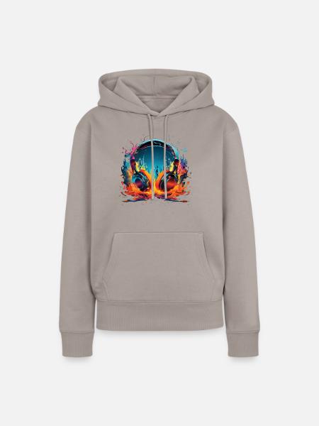 Headset - Frauen Premium Bio Hoodie - Taupe