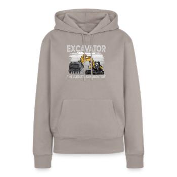 Bagger Sandkasten - Frauen Premium Bio Hoodie - Taupe - Vorne - Julia (174cm)