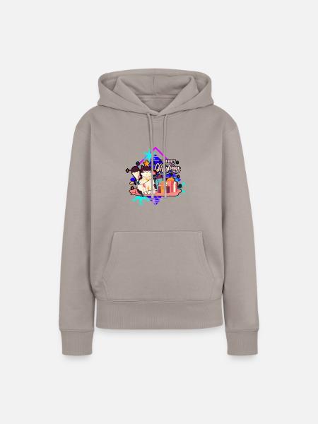 Verärgerte Katze am Baum - Frauen Premium Bio Hoodie - Taupe