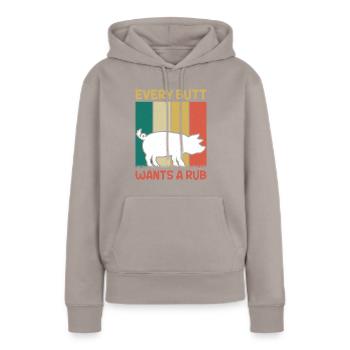Jeder Po Will Seine Berührung Und Zuneigung - Frauen Premium Bio Hoodie - Taupe - Vorne - Julia (174cm)