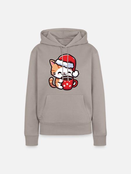 Weihnachtskätzchen - Frauen Premium Bio Hoodie - Taupe