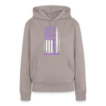 Lutte contre la violence domestique États-Unis Violence domestique - Sweat à capuche Premium bio Femme - taupe - Devant - Julia (174cm)