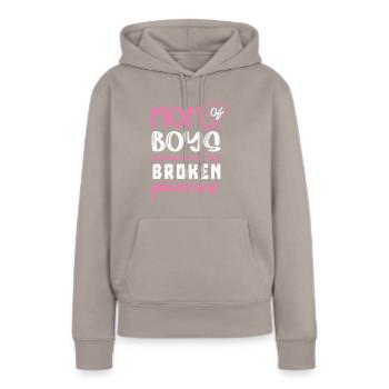 Mutter Von Jungen, Umgeben Von Scherben Mütter - Frauen Premium Bio Hoodie - Taupe - Vorne - Julia (174cm)