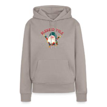 Gesegnetes Yule Gnom Winter Sonnenwende Gnom Yule - Frauen Premium Bio Hoodie - Taupe - Vorne - Julia (174cm)