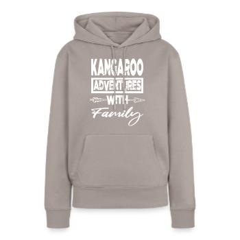Kangourou habitats blague dictons cadeau d’anniversaire - Sweat à capuche Premium bio Femme - taupe - Devant - Julia (174cm)