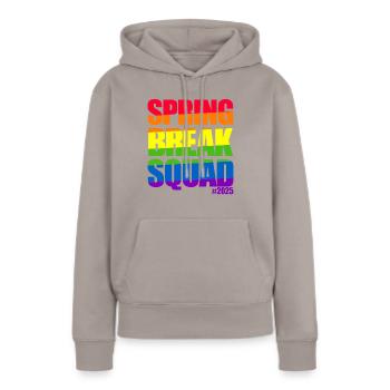 Spring Break Squad #2025 Rainbow Spring Break 2025 - Frauen Premium Bio Hoodie - Taupe - Vorne - Julia (174cm)