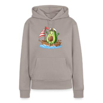 Cool dériveur à motif d’été avocat - Sweat à capuche Premium bio Femme - taupe - Devant - Julia (174cm)