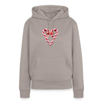 Lustige Zuckerstangen-Mais- und Sirup - Frauen Premium Bio Hoodie - Taupe - Vorne - Julia (174cm)