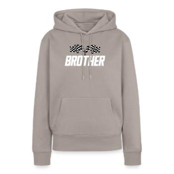 Passender Familien-Racing-Geburtstag, Pit-Crew-Bru - Frauen Premium Bio Hoodie - Taupe - Vorne - Julia (174cm)