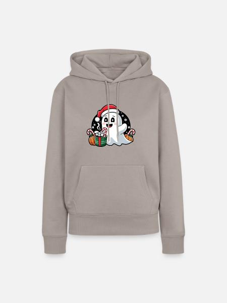 Fröhlicher Weihnachtsgeist - Frauen Premium Bio Hoodie - Taupe
