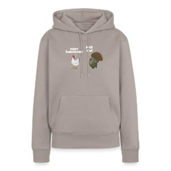 Poulet de Thanksgiving Joyful, Vulgaire Thanksgivin - Sweat à capuche Premium bio Femme - taupe - Devant - Julia (174cm)