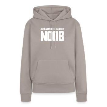 Succès Débloqué Noob Jeux Vidéo Gamer Noob - Sweat à capuche Premium bio Femme - taupe - Devant - Julia (174cm)