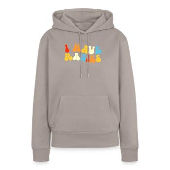 J’ai la rage. Drôle Rétro Embarrassant Raunch - Sweat à capuche Premium bio Femme - taupe - Devant - Julia (174cm)