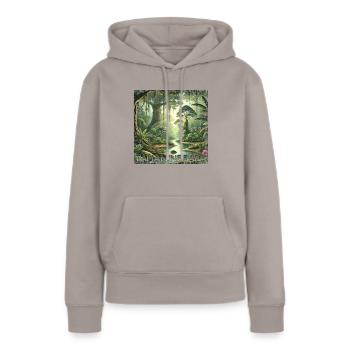 Taman Negara Forêt tropicale Malaisie Rivière tropicale - Sweat à capuche Premium bio Femme - taupe - Devant - Julia (174cm)