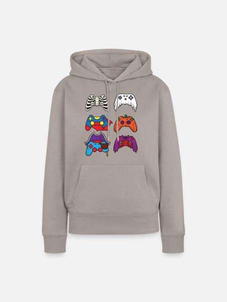 Halloween-Videospiel-Controller-Videospiel-Player - Frauen Premium Bio Hoodie - Taupe