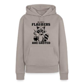 Morgenmuffel - Frauen Premium Bio Hoodie - Taupe - Vorne - Julia (174cm)