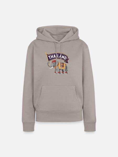Stolzer Elefant aus Thailand - Frauen Premium Bio Hoodie - Taupe