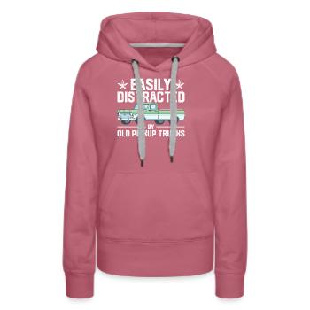 Leicht ablenkbar durch alte Pickup-Trucks Oldtimer - Frauen Premium Bio Hoodie - Malve - Vorne - Isabella (175cm)