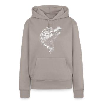 Alligator Portrait Krokodil Tiere Tier - Frauen Premium Bio Hoodie - Taupe - Vorne - Julia (174cm)