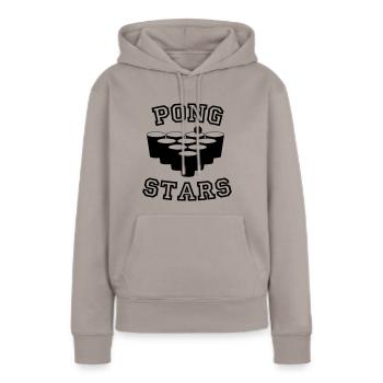 beerpong - Frauen Premium Bio Hoodie - Taupe - Vorne - Julia (174cm)