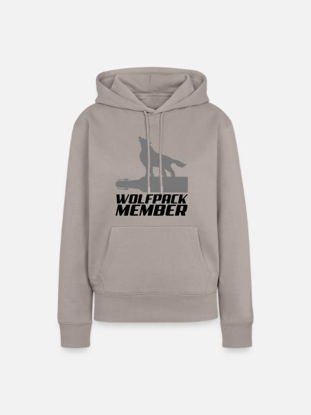 wolfpack member 2 - Frauen Premium Bio Hoodie - Taupe