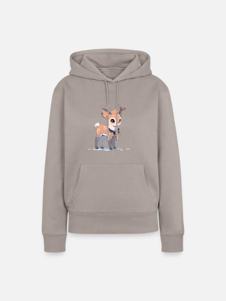 Süßes Rentier - Frauen Premium Bio Hoodie - Taupe
