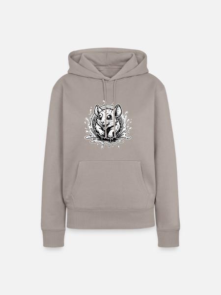 cute rat - Frauen Premium Bio Hoodie - Taupe