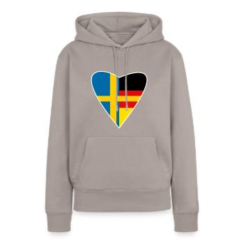 Suède Suédois Allemand Suédois Cadeau - Sweat à capuche Premium bio Femme - taupe - Devant - Julia (174cm)