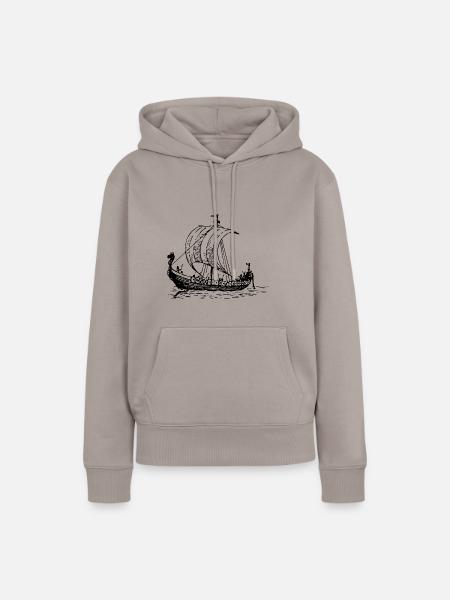 Wikingerschiff - Frauen Premium Bio Hoodie - Taupe