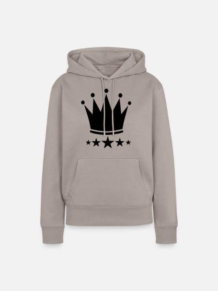Crown ***** 5 stars - Frauen Premium Bio Hoodie - Taupe