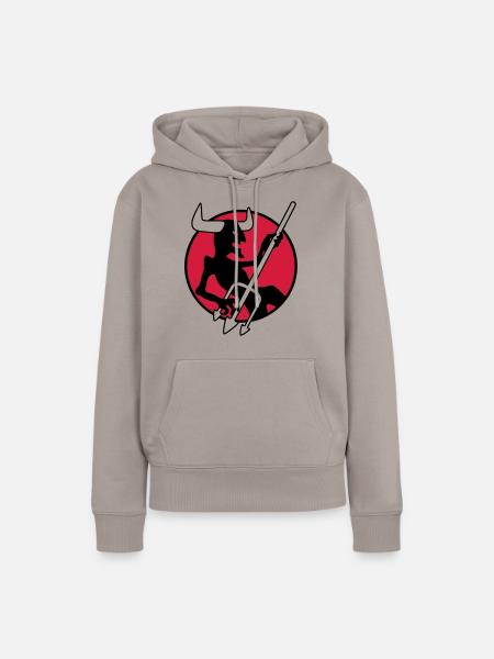 rockin_devil_3c - Frauen Premium Bio Hoodie - Taupe