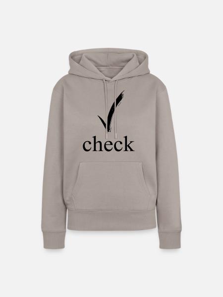 check - Frauen Premium Bio Hoodie - Taupe
