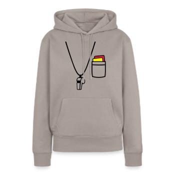 Arbitre - Sweat à capuche Premium bio Femme - taupe - Devant - Julia (174cm)