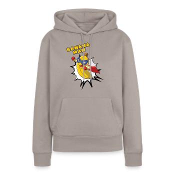 Banana Man - Superhero - Women’s Premium Organic Hoodie - taupe - Front - Julia (174cm)