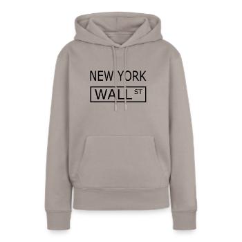 New York Wallstreet - Frauen Premium Bio Hoodie - Taupe - Vorne - Julia (174cm)