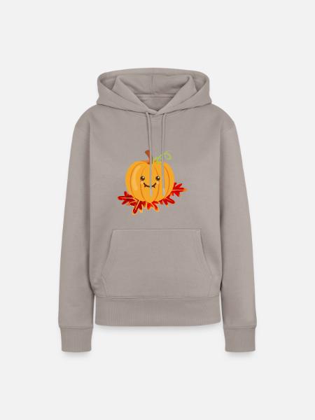 Kürbis | Halloween - Frauen Premium Bio Hoodie - Taupe