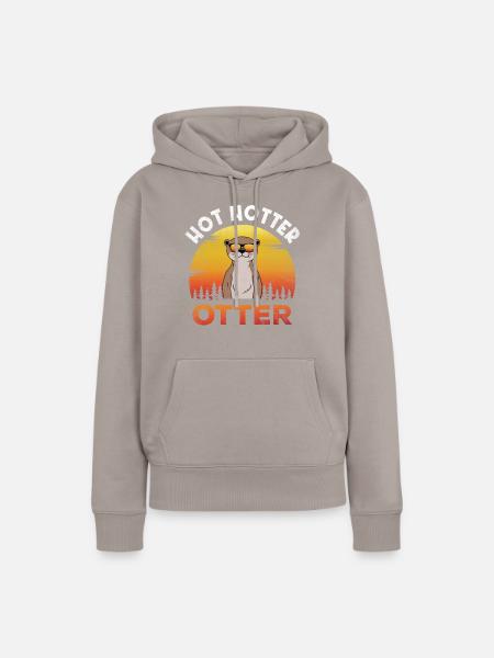 Hot Hotter Otter Wortspiel Doppelbedeutung Otter - Frauen Premium Bio Hoodie - Taupe