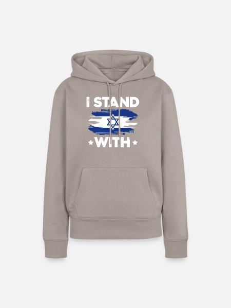 I stand with Israel - Frauen Premium Bio Hoodie - Taupe