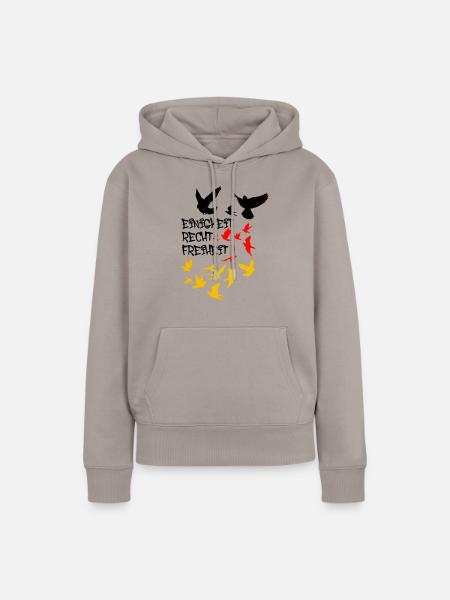einigkeit ,recht ,freiheit,deutschland,tauben - Frauen Premium Bio Hoodie - Taupe