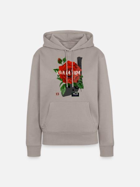 Rose 13 - Frauen Premium Bio Hoodie - Taupe