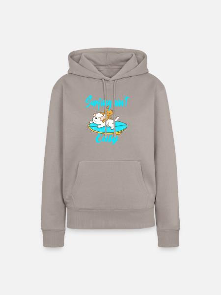 Surfing ain't Easy - Frauen Premium Bio Hoodie - Taupe