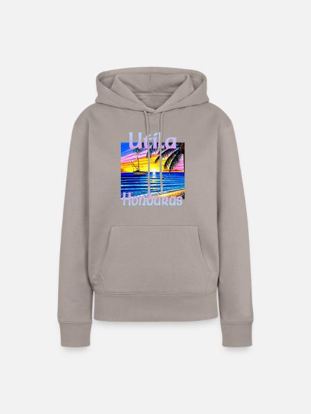 Utila Honduras - Frauen Premium Bio Hoodie - Taupe