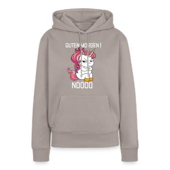 Einhorn Liebe Geschenkidee Geburtstag fabel - Frauen Premium Bio Hoodie - Taupe - Vorne - Julia (174cm)