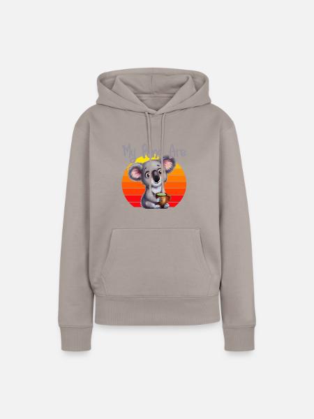 my puns are koala tea - Frauen Premium Bio Hoodie - Taupe