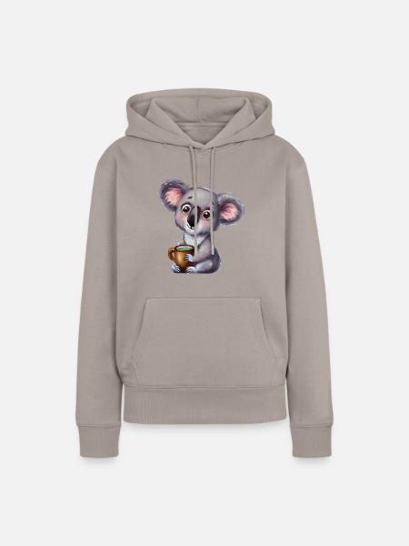 Koala Tee - Frauen Premium Bio Hoodie - Taupe