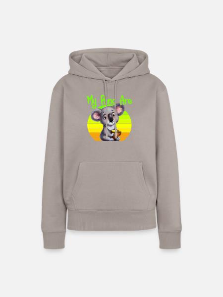 my puns are koala tea - Frauen Premium Bio Hoodie - Taupe