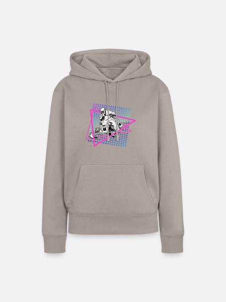 Retrowave Schneemobil - Frauen Premium Bio Hoodie - Taupe