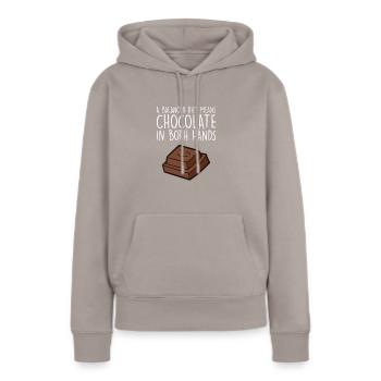 Chocolate Lover Tablettes de chocolat au lait - Sweat à capuche Premium bio Femme - taupe - Devant - Julia (174cm)