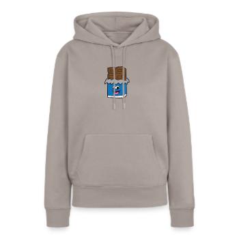 Chocolate Lover Tablettes de chocolat au lait - Sweat à capuche Premium bio Femme - taupe - Devant - Julia (174cm)