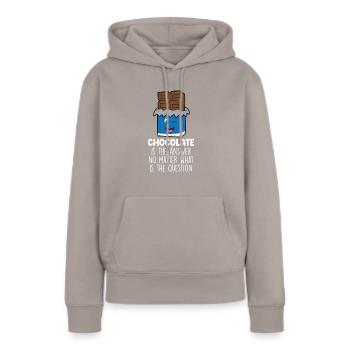 Chocolate Lover Tablettes de chocolat au lait - Sweat à capuche Premium bio Femme - taupe - Devant - Julia (174cm)